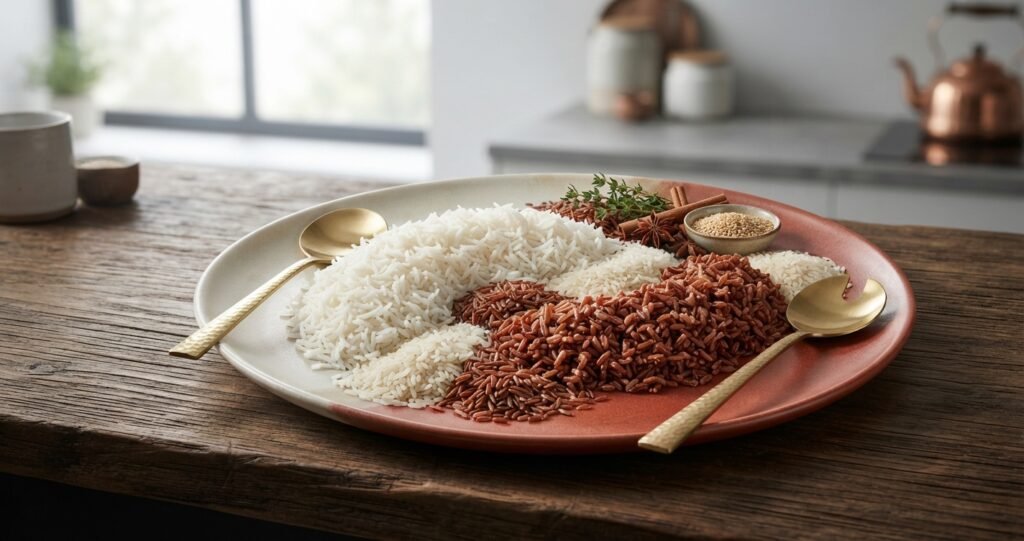 Arroz Branco e Arroz Vermelho na Sua Rotina.