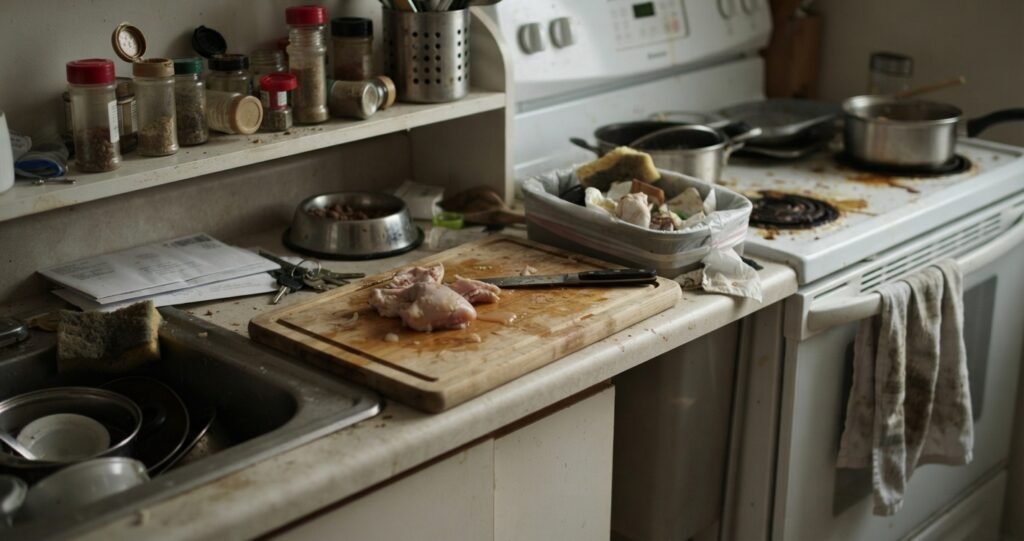 Erros de Higiene na Cozinha - Erros relacionados ao ambiente da cozinha.