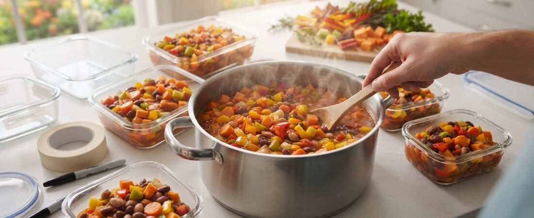 Feijão Enriquecido com Legumes: Como Preparar, Congelar e Etiquetar para Facilitar a Semana Toda