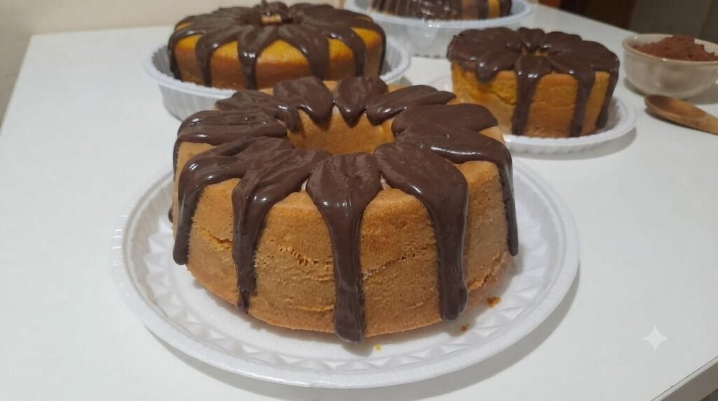 bolo-de-cenoura-de-liquidificador: Bolo de Cenoura de Liquidificador Fofinho com Cobertura de Chocolate.