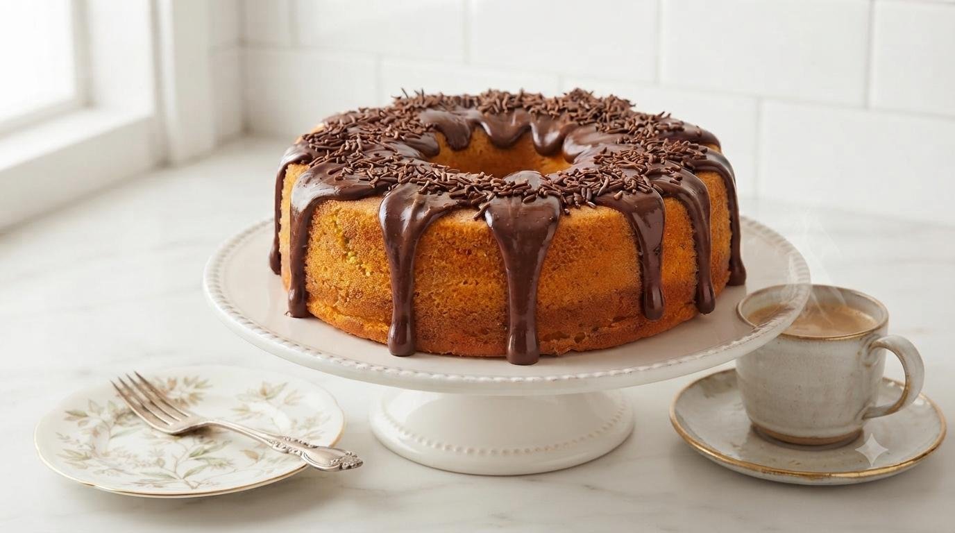 Bolo de Cenoura de Liquidificador Fofinho com Cobertura de Chocolate
