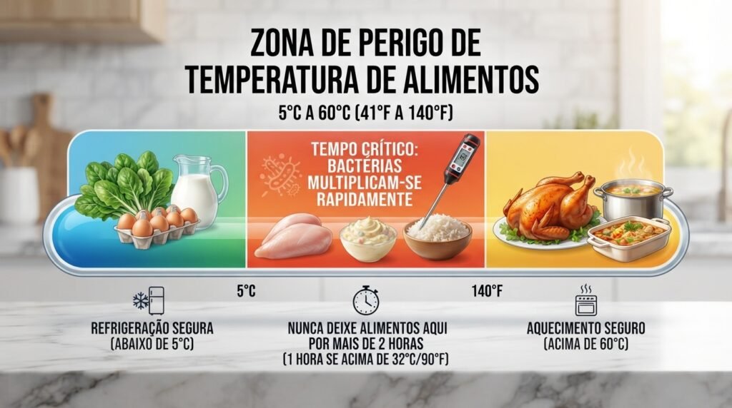 Segurança Alimentar: Infográfico de Zona de Perigo.