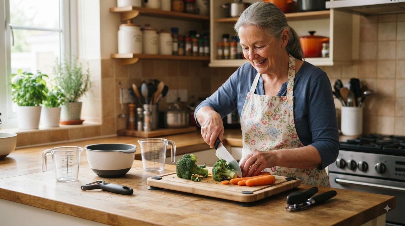 Utensílios de Cozinha Adaptados para Idosos: Guia Completo para Mais Segurança e Autonomia