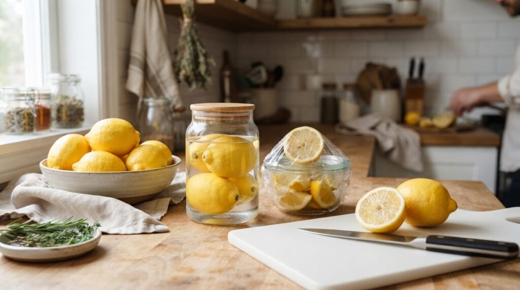 Aprenda como conservar limão inteiro e cortado, quanto tempo dura na geladeira, quando higienizar e o que muda na vitamina C. Guia com fontes.: Maneiras para conservar o limão.