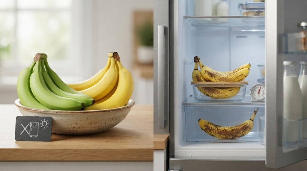 Banana madura pronta para a geladeira.